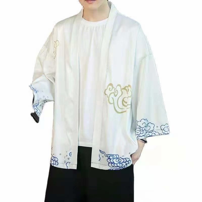 Áo Khoác Kimono Chống Nắng Dáng Rộng Họa Tiết Chim Hạc Phong Cách Retro Nhật Bản