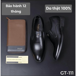 GIÀY LƯỜI NAM DA BÒ CAO CẤP - GIÀY TÂY TĂNG CHIỀU CAO 5CM CHO DÂN CÔNG SỞ MÀU ĐEN - GT-111
