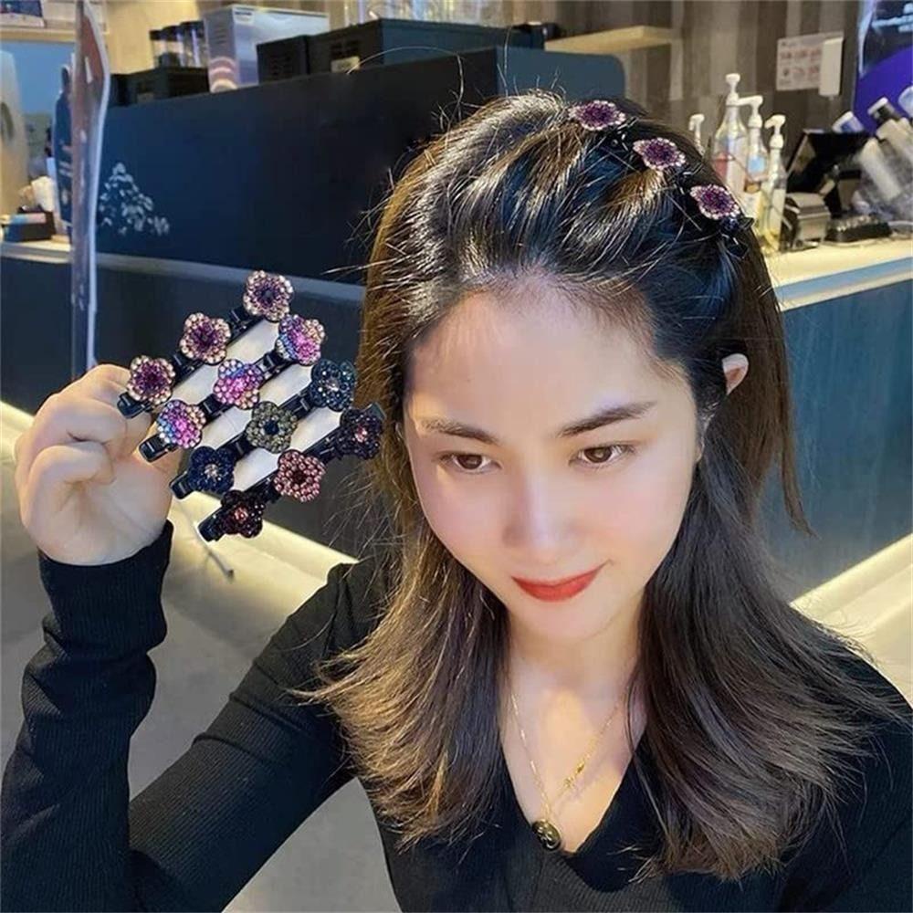 Bộ 4 Kẹp Tóc Mỏ Vịt Bằng Vải Satin In Họa Tiết Hoa Xinh Xắn Thời Trang Cho Nữ