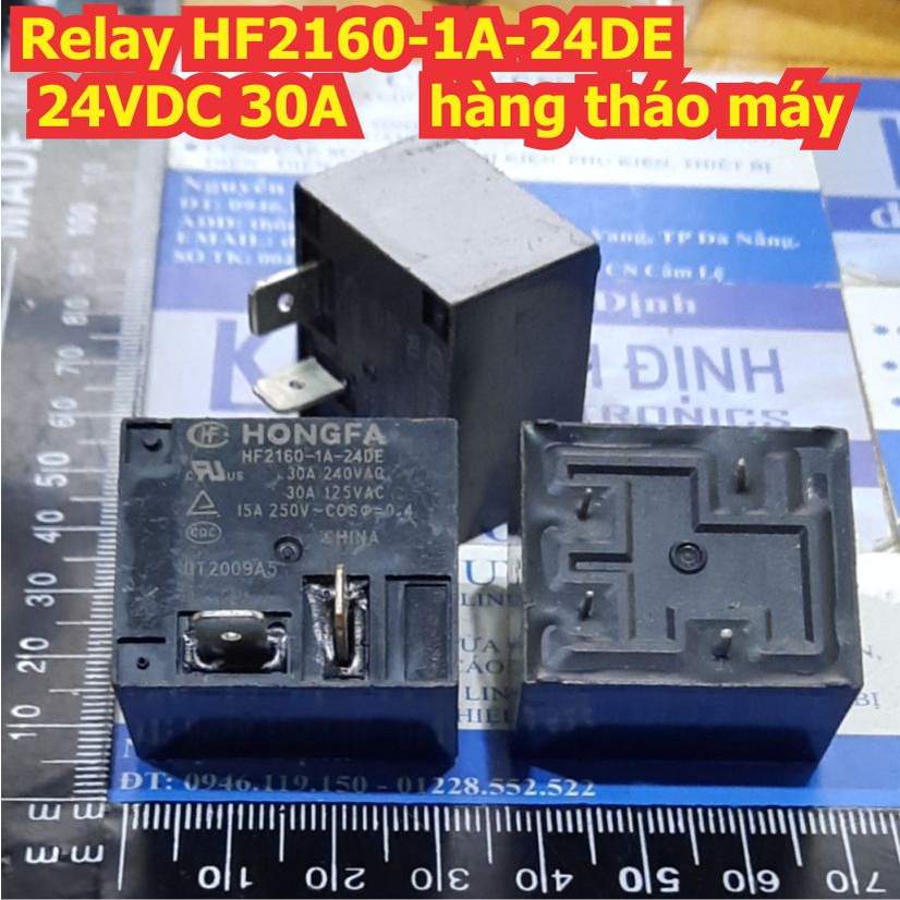 Relay Rơle HF2160 1A 24DE 24VDC 30A, 4 chân PCB và 2 chân jack 6.3mm kde7864