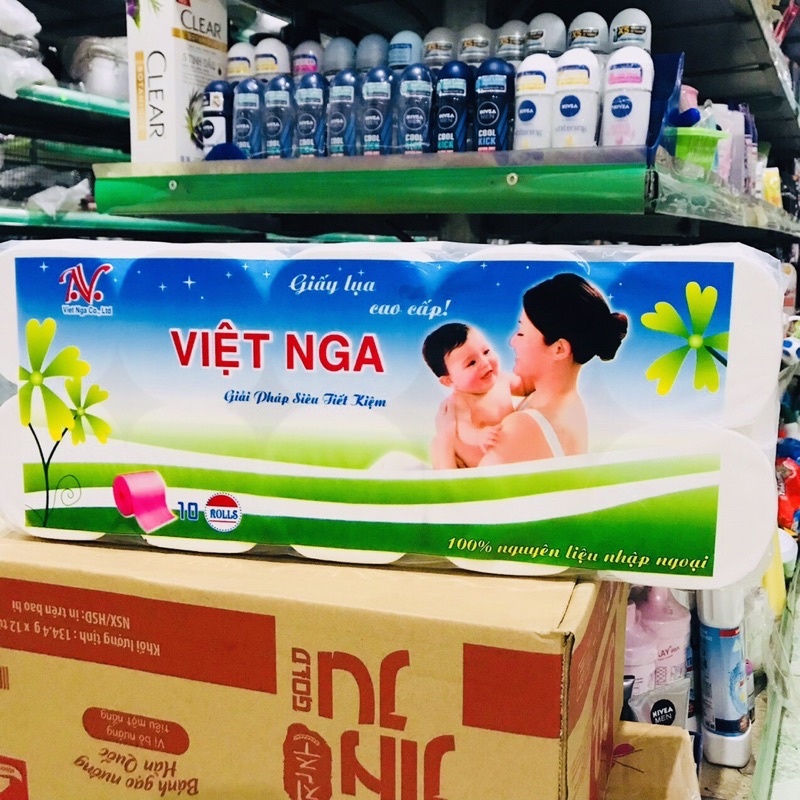 Giấy Vệ Sinh Việt Nga 10/12 cuộn (Không Lõi)
