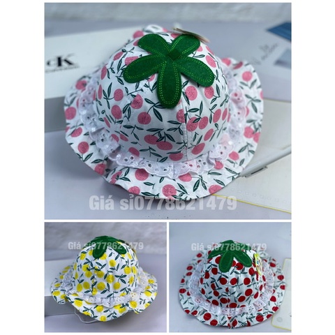 Nón bo bé gái 10 tháng đến 3 tuổi ren vành lượn nóc lá dể thương (hình thật)