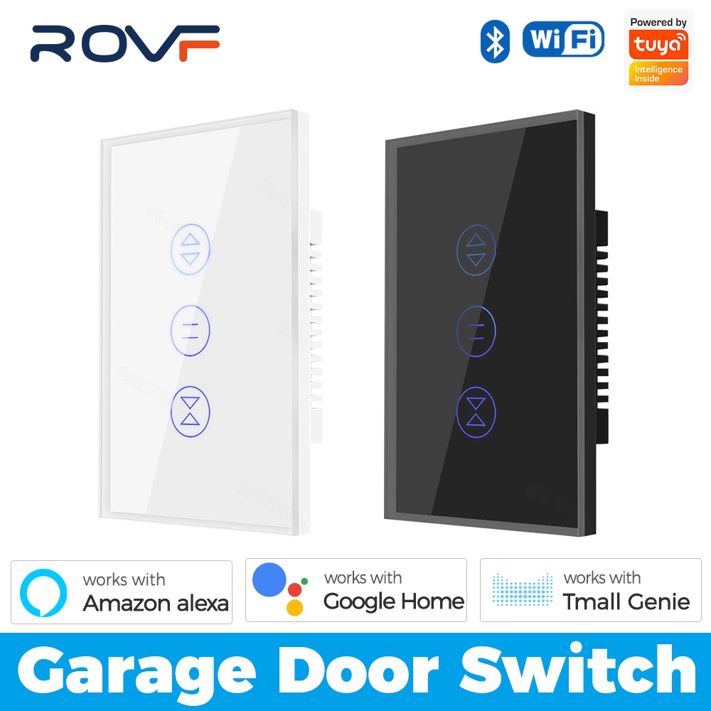 ROVF Tuya Công tắc cảm ứng Wi-Fi thông minh Nhà để xe Cửa cuốn Tường kính Bảng điều khiển điện Khi tắt ứng dụng Hoạt động với Alexa Google Home thông minh
