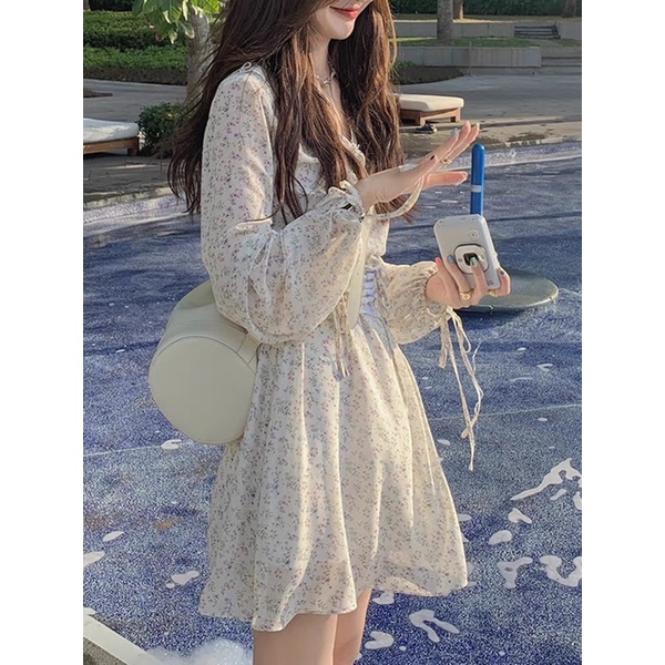 Váy hoa nhí tím kèm corset siêu xinh