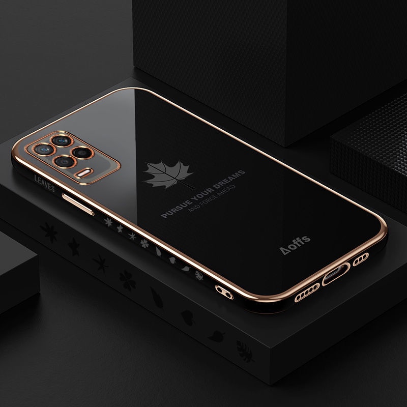 Ốp điện thoại QIANZI mềm họa tiết lá phong cho oppo realme C15 C25 C12 5 5i 6i C3 5s 7i C17 C20 C11 2020 8 8pro