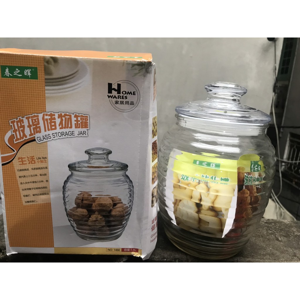 [FREESHIP] Hũ Thủy Tinh, lọ thủy tinh , Đựng Thực Phẩm Có Gioăng Cao Su, dung tích 1L : 1,5L: 1,8L:  2Lit