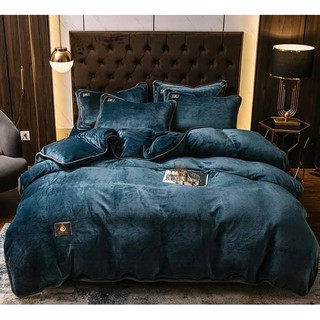 Bộ Chăn Ga Gối Nỉ Tuyết Nhung Đơn Sắc Cao Cấp Mẫu Mới Hàng Dày Loại 1