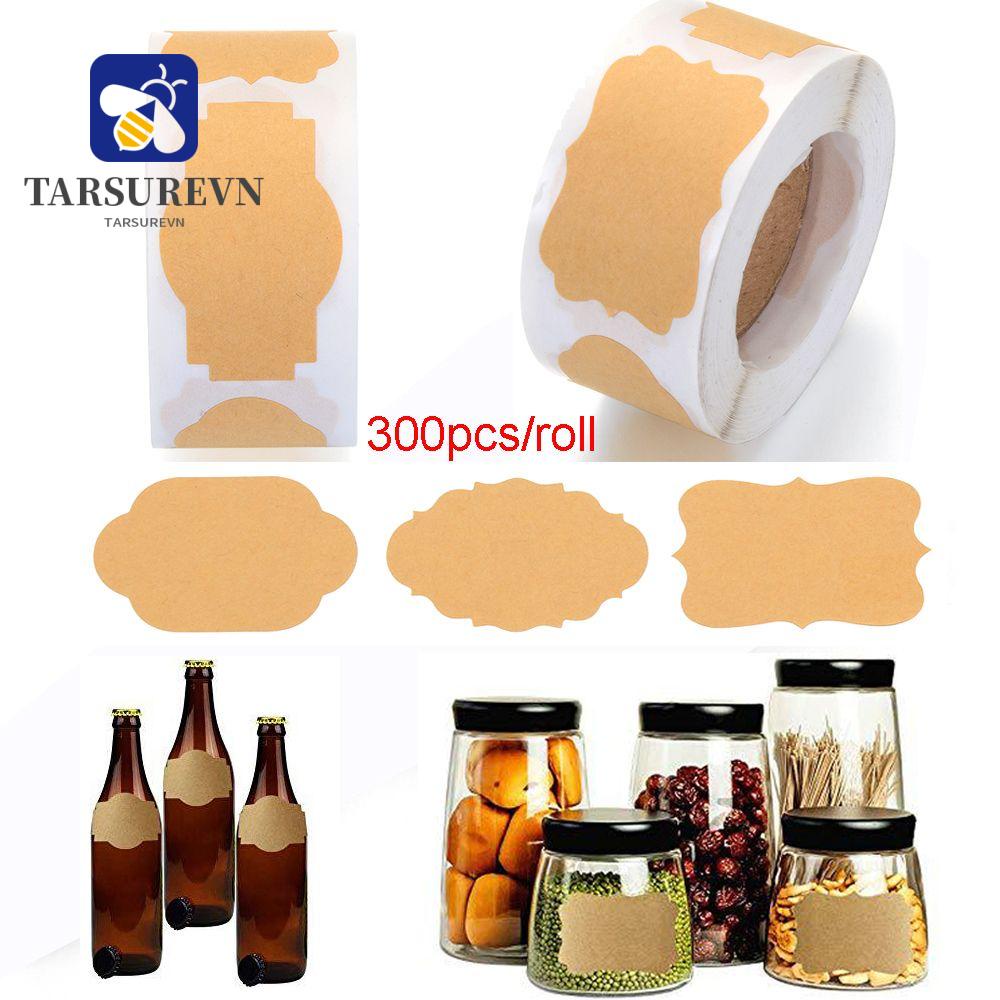 Set 300 Nhãn Dán Giấy Kraft Dùng Trang Trí Hộp Quà Giáng Sinh/Tiệc Cưới