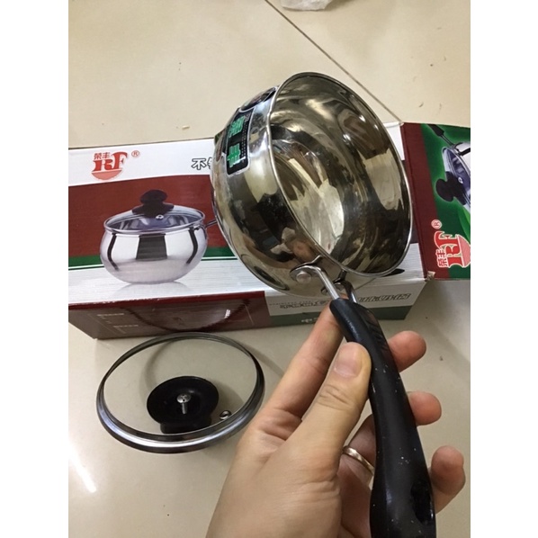 Quánh quấy bột 12cm, nồi quấy bột 2 đáy hợp kim cao cấp không rỉ ( k nấu bếp từ )