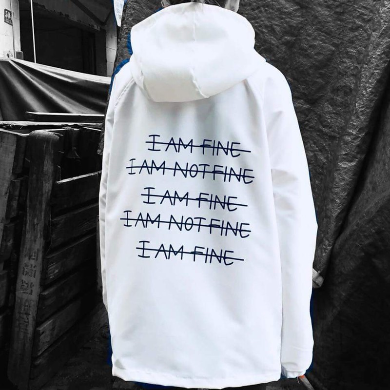 ÁO KHOÁC DÙ IN CHỮ IM FINE IM NOT FINE Anh Duy Shop