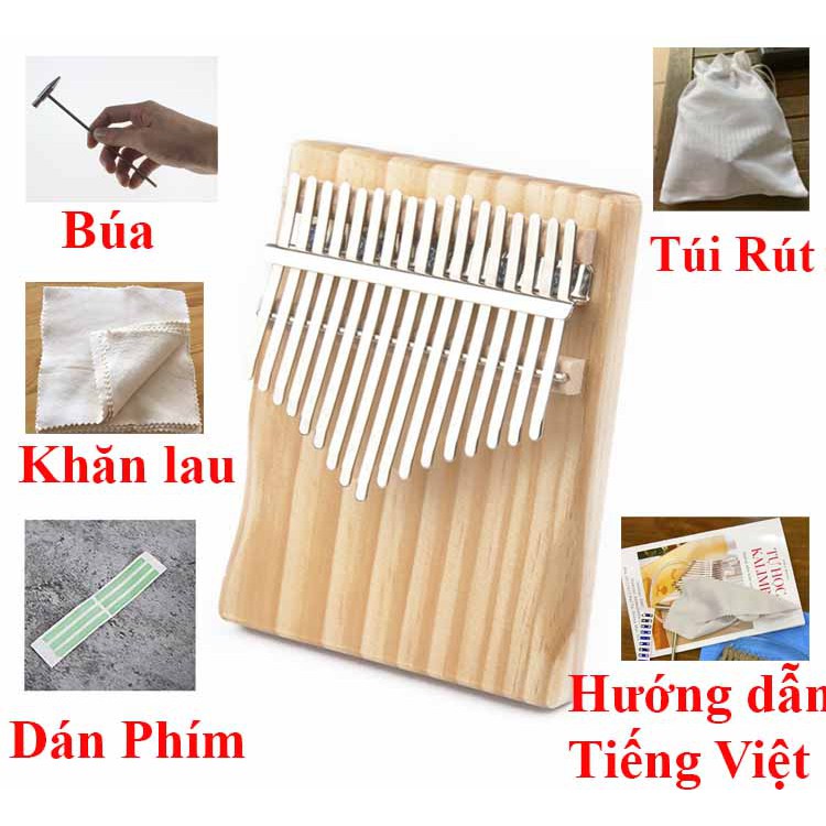 [Mã SRBACK010912 hoàn 20K xu đơn 50K] Kalimba Nguyên Khối Khoét Eo 17 Phím Giá Siêu Rẻ, Siêu Chất Lượng Kèm Phụ Kiện | BigBuy360 - bigbuy360.vn
