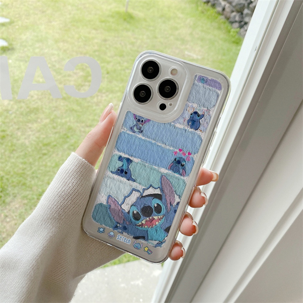 Ốp Điện Thoại Trong Suốt Họa Tiết Hoạt Hình Disney Stitch Dễ Thương Cho iPhone 13 12 11 X XS Pro Max XR Lilo &amp; Stitch 7 8 Plus