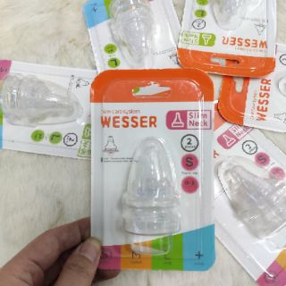 (Chính hãng)Núm ti Wesser cổ hẹp S/M/L
