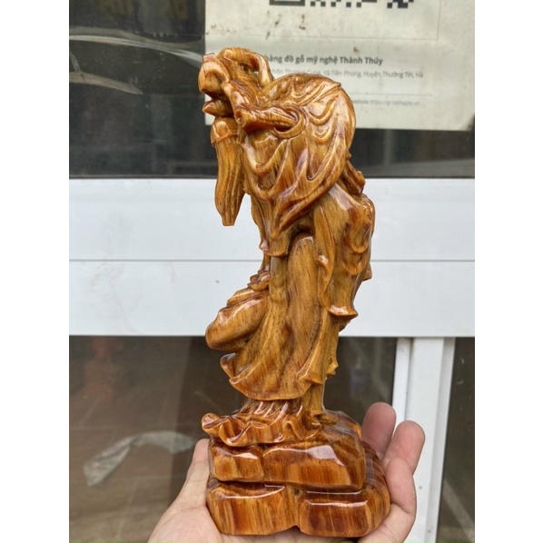 Tượng đạt ma sư tổ gỗ huyết long cao 20cm