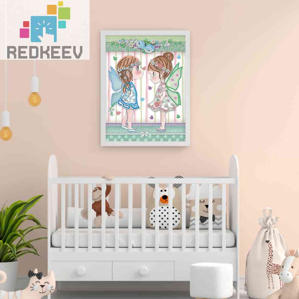 Bộ Tranh Đính Đá 5D DIY Hình Cô Gái Elf Để Trang Trí Nhà