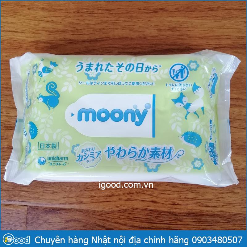 Khăn ướt (giấy ướt) Moony nội địa Nhật gói 80 tờ