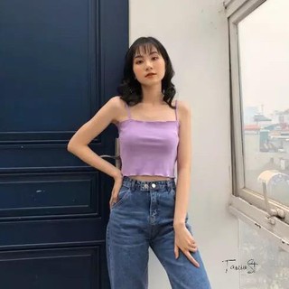Áo croptop 2 dây cuốn biên
