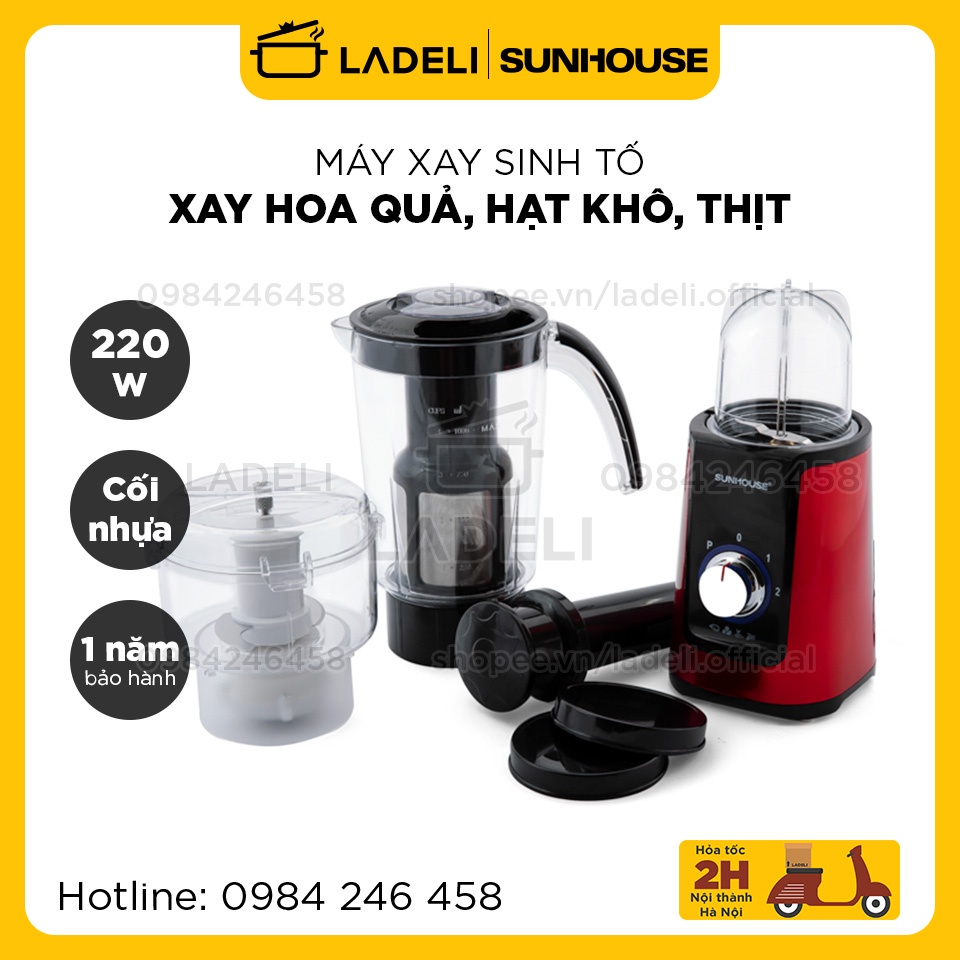 Máy xay sinh tố đa năng SUNHOUSE SHD5322 màu đỏ