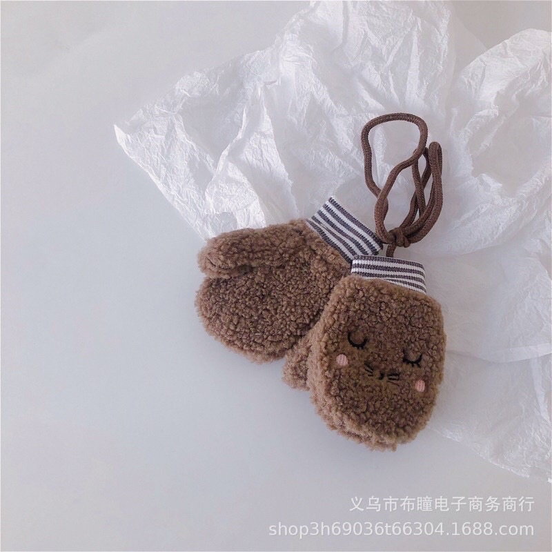 Găng tay len ấm áp dành cho bé trai bé gái 1-4 tuổi mùa đông mã T16