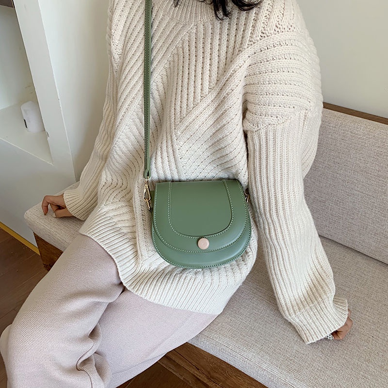 Túi Xách Đeo Chéo Một Bên Vai Tròn Nhỏ Kết Cấu Tuyệt Vời Hợp Thời Trang Cho Nữ