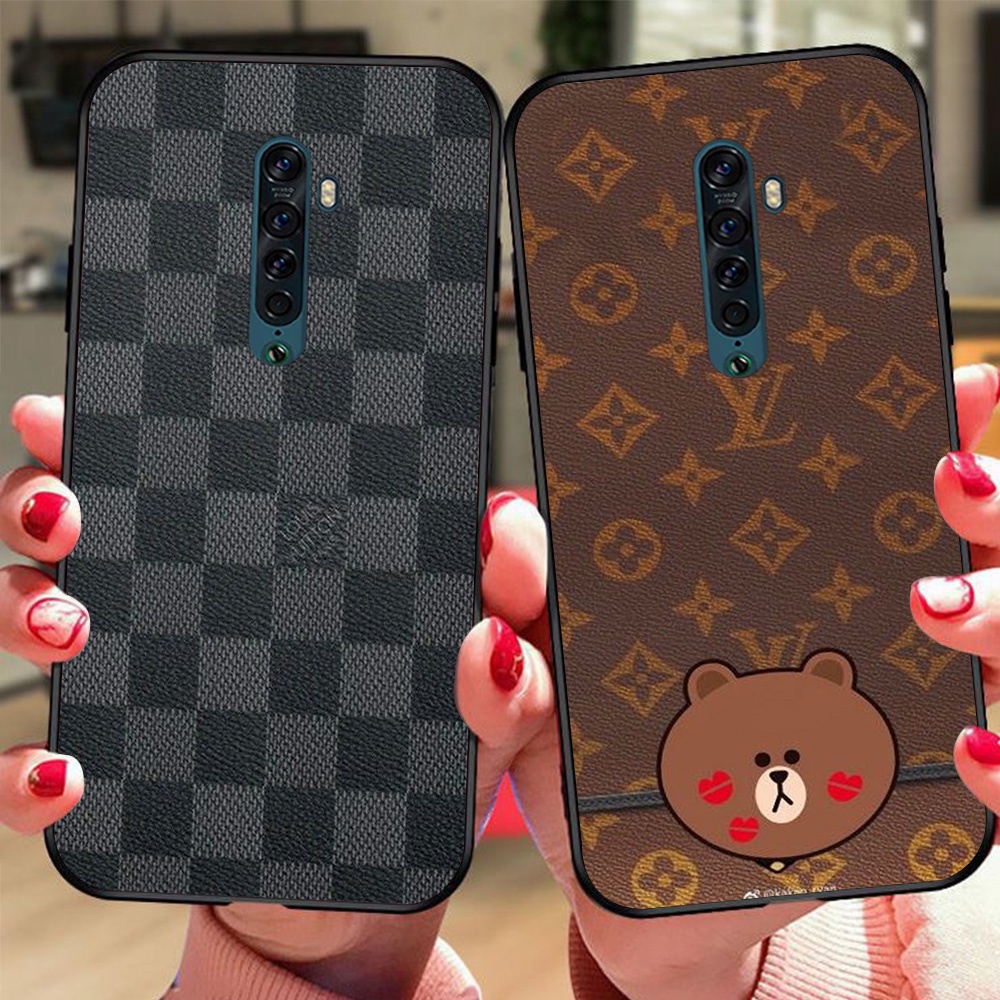 Ốp lưng điện thoại oppo reno 2 / oppo reno 2f thương hiệu LV louis vuit ton in vân da