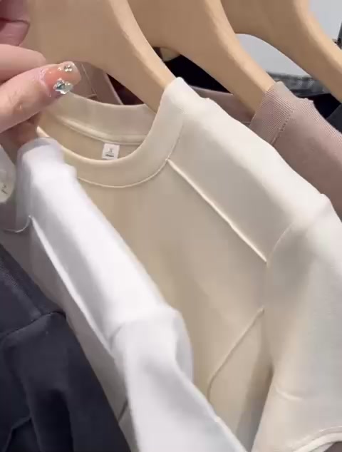 Áo thun baby tee nữ viền trơn 100% Cotton tay ngắn mùa hè Ma050 | BigBuy360 - bigbuy360.vn