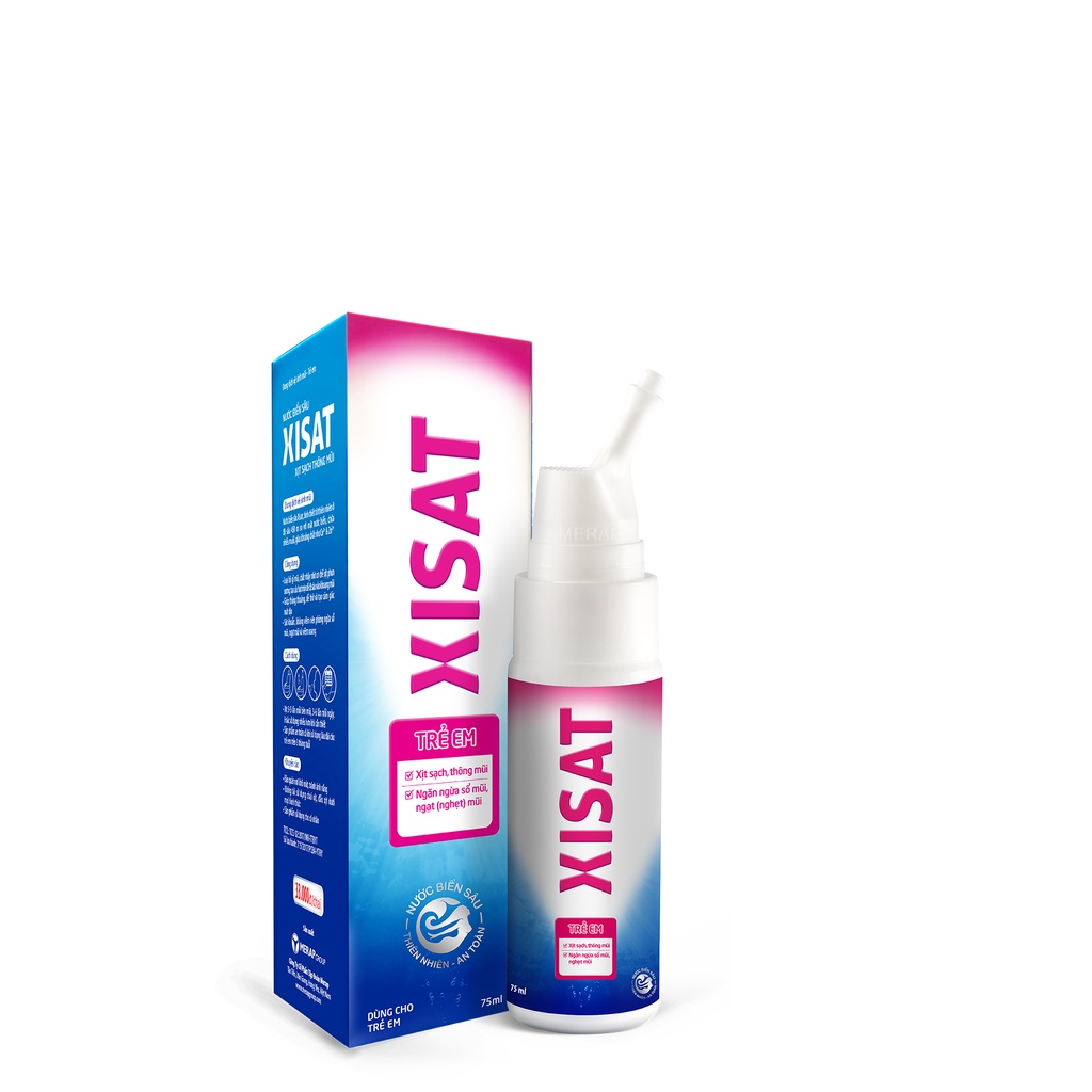 Xịt mũi nước biển sâu XISAT Trẻ em phòng ngừa sổ mũi, ngạt mũi và viêm xoang 75ml