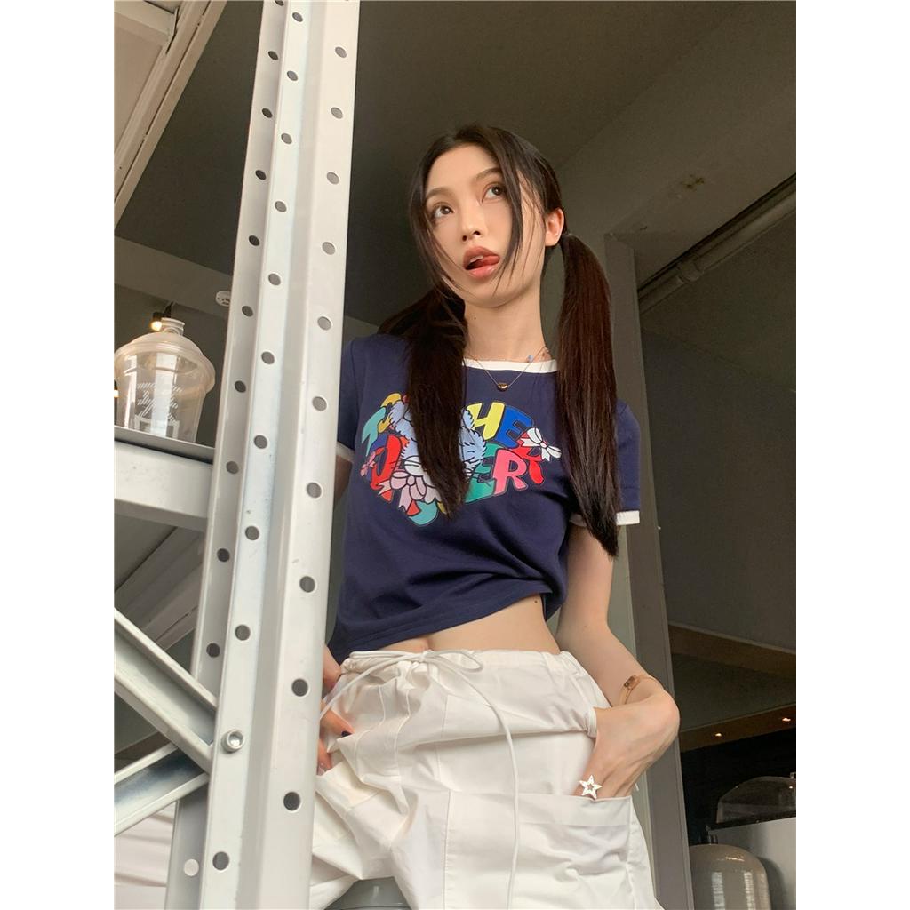 Áo Thun Ngắn Tay In Hình Thỏ Màu Sắc Xinh Xắn 62100