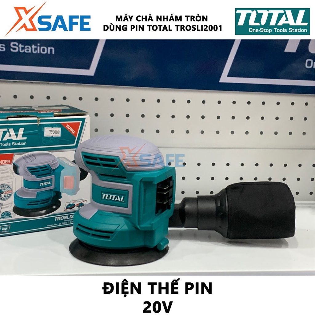 Máy chà nhám tròn dùng pin TOTAL TROSLI2001 Máy chà nhám cầm tay pin 20V - Không kèm theo pin sạc - Chính hãng [XSAFE]