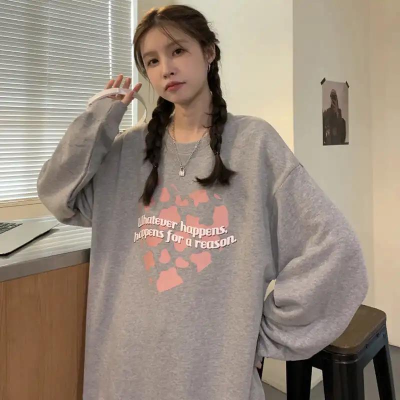 NRVP Áo Thun Nữ Dài Tay Cổ Tròn Thời Trang Hàn