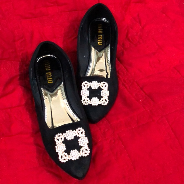 Giầy bệt búp bê mặt đá vuông sz 38,39