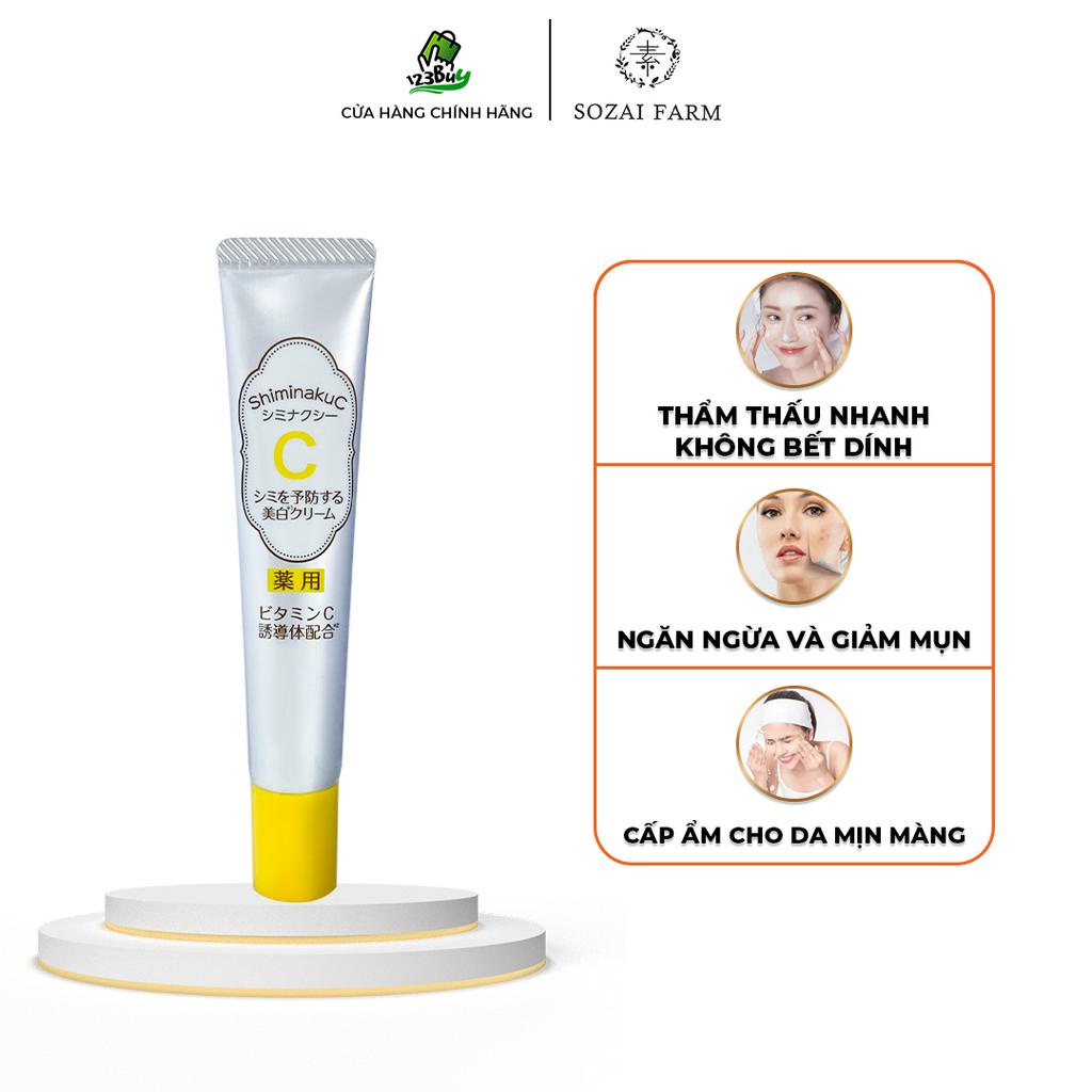 Kem dưỡng trắng và cấp ẩm chuyên sâu Nhật Bản Sozai Farm Shiminaku C Cream - Dạng Kem - 20g