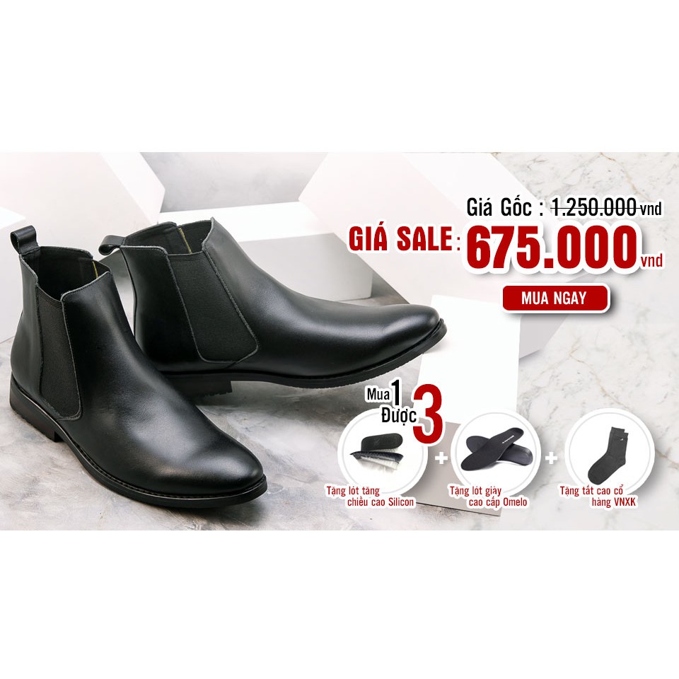 Giày chelsea boot nam cao cổ Classic 2019