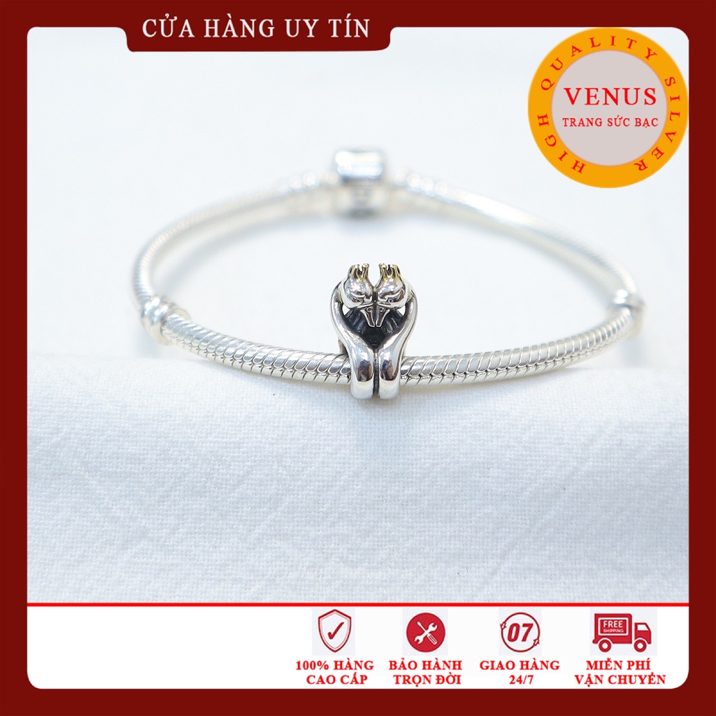 [Charm bạc 925 cao cấp] Charm đôi thiên nga- Mã sản phẩm VENUSNGA