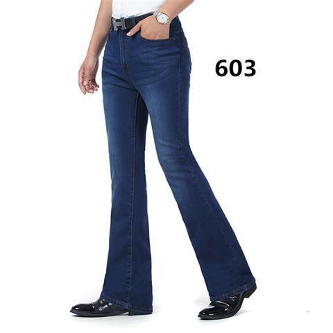 Quần Jeans Dài Ống Loe Lưng Cao Co Giãn Thời Trang Thu Đông Hàn Quốc Mới Cho Nam