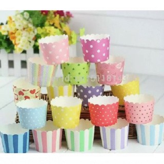 Set 50 cốc giấy làm cupcake size to nhỏ