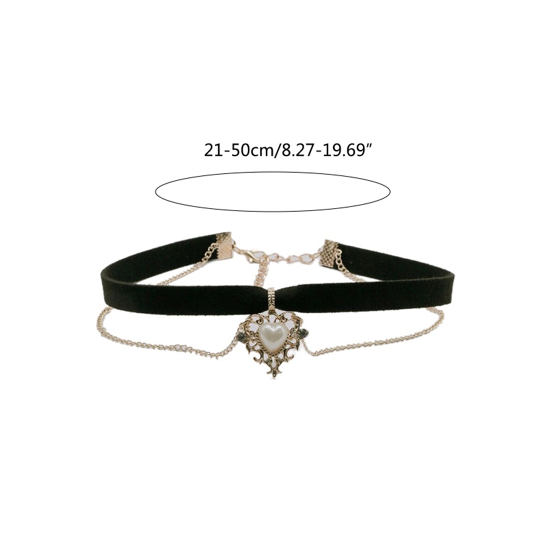 Vòng Cổ Choker Dây Nhung Đen Mặt Trái Tim Thời Trang
