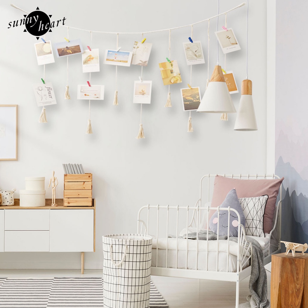 Khung Treo Ảnh Bằng Cotton Có Kẹp Gắn Trang Trí Nhà