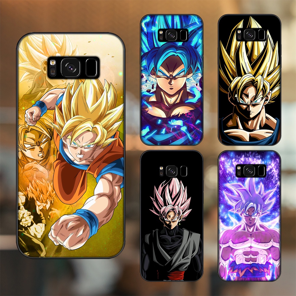 Ốp lưng Samsung S8, S8 Plus viền đen in hình Goku Dragon Ball