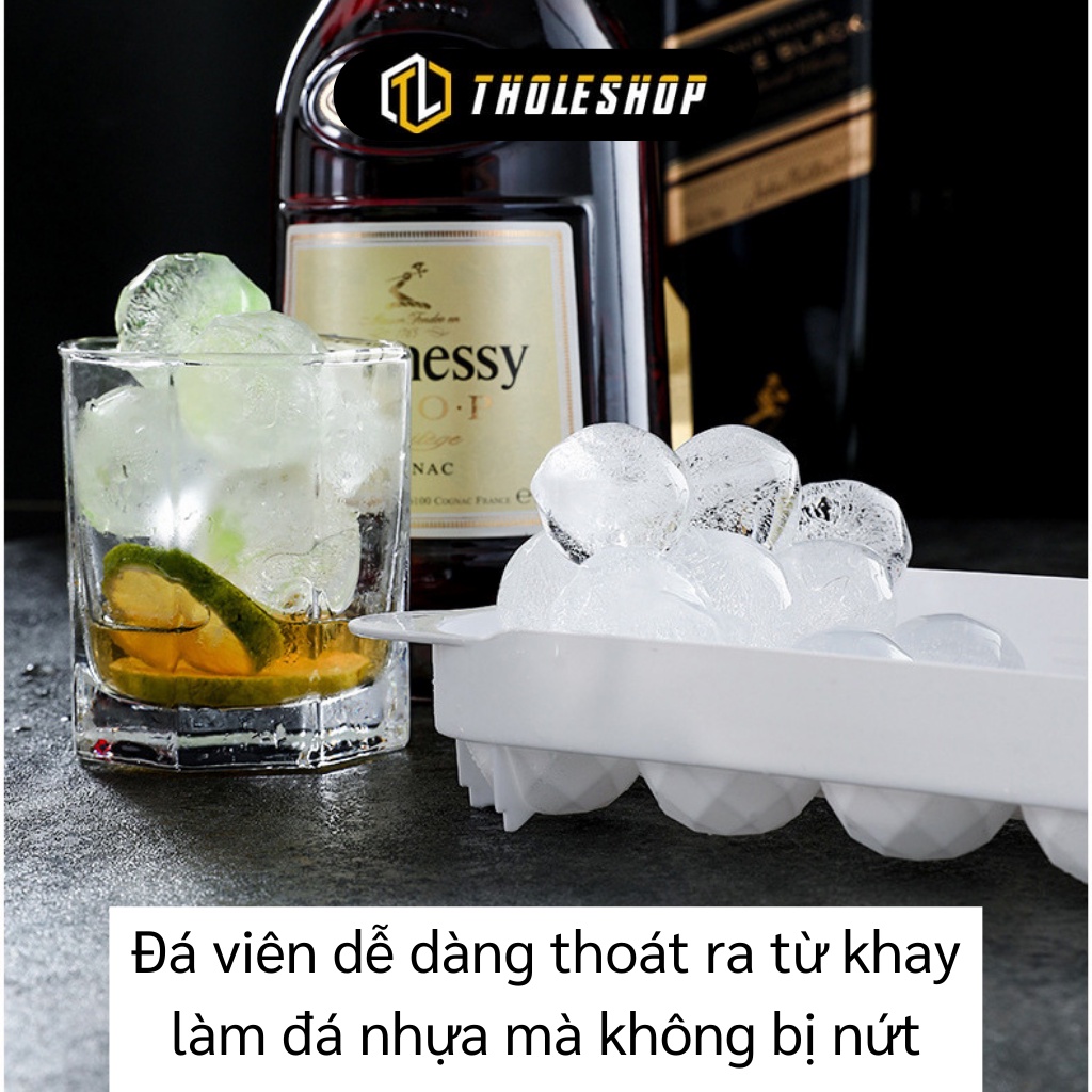 Khay Làm Đá Tròn - Khuôn 15 Ô Làm Viên Nước Đá, Thạch Dạng Tròn Cỡ Lớn Có Nắp 9900