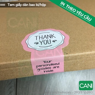 Tem giấy Decal dán hộp (Nền màu-Size lớn từ 6cm) In theo yêu cầu Sticker nhãn giấy niêm phong CANI