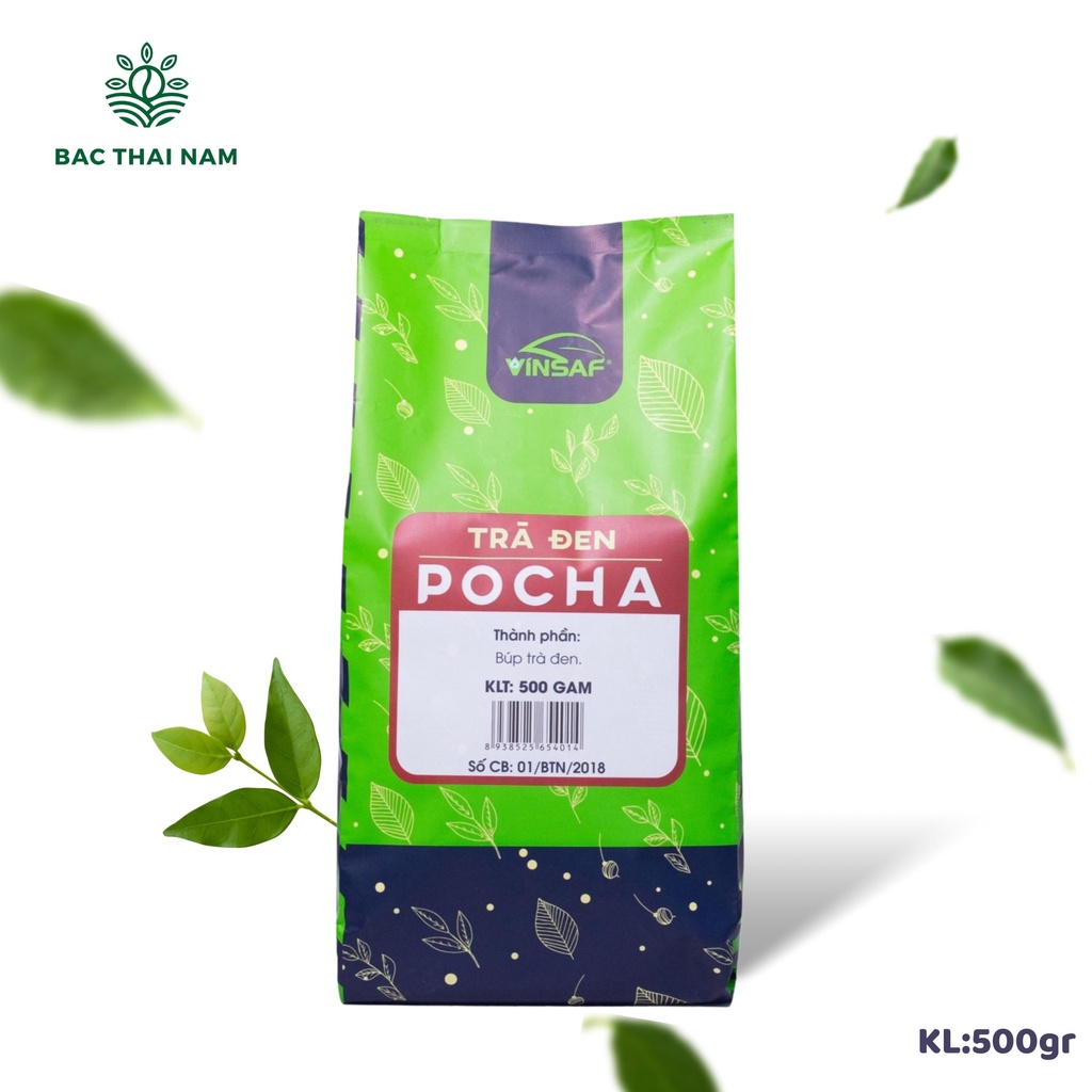 Trà đen pha trà sữa Pocha VinSaf 500 Gram nguyên liệu pha chế đồ uống TDPC500