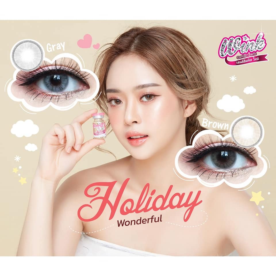 Kính áp tròng Holiday Brown - Lens cận từ 0 - 10 độ