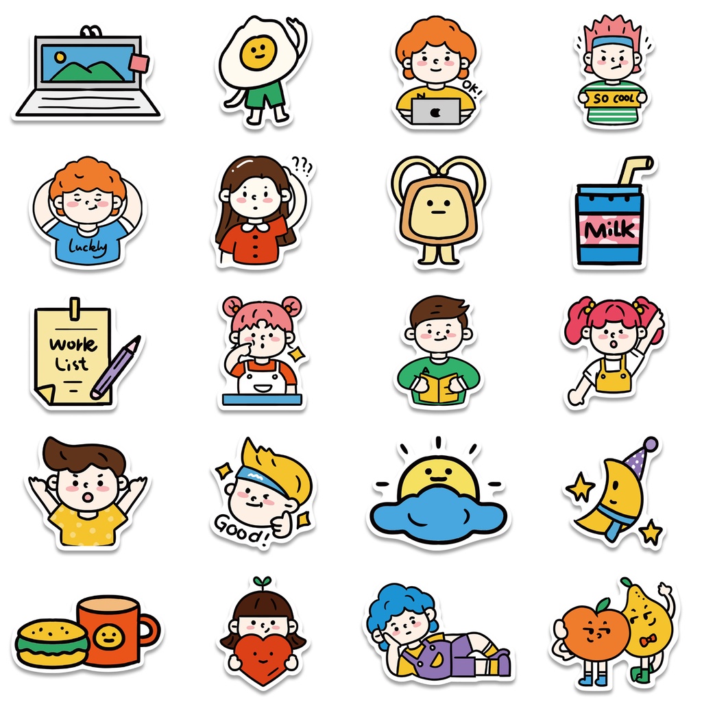 Bộ 40 Miếng Dán Graffiti Chống Thấm Nước Dùng Trang Trí Cho Xe Đẩy/Văn Phòng