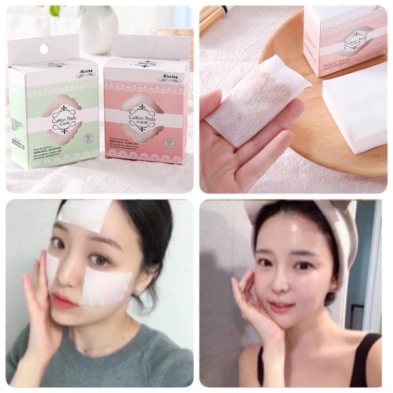 Hộp Bông Tẩy Trang Dùng Để Đắp Toner Cotton Pads 40 Miếng Mỏng