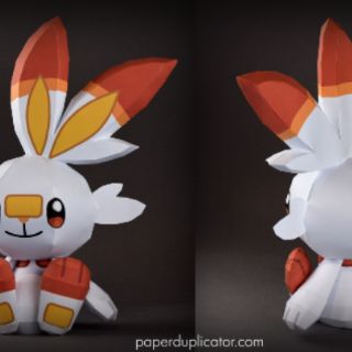 Mô hình giấy [Pokemon Sword and Shield] Scorbunny