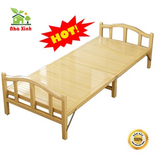 Giường gấp gọn thư giãn, Chất liệu thiên nhiên tốt cho sức khỏe, KT : 195 x 60/80 x 30 cm ( Màu Vàng Đậm, Màu Vàng Kem )