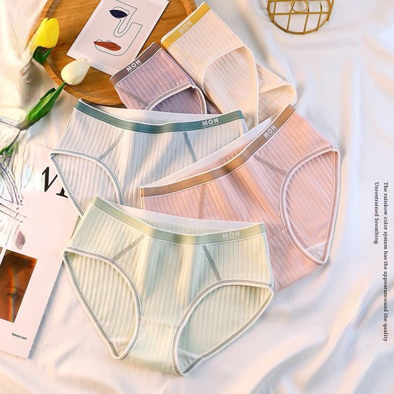Quần Lót Cotton Lưng Vừa Thoáng Khí Kháng Khuẩn Thoải Mái Cho Nữ