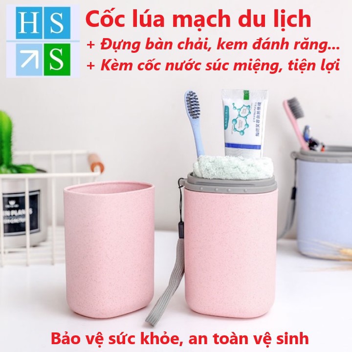 Cốc lúa mạch đựng bàn chải kem đánh răng tiện ích - Phù hợp đi du lịch, công tác ,,.an toàn vệ sinh cá nhân