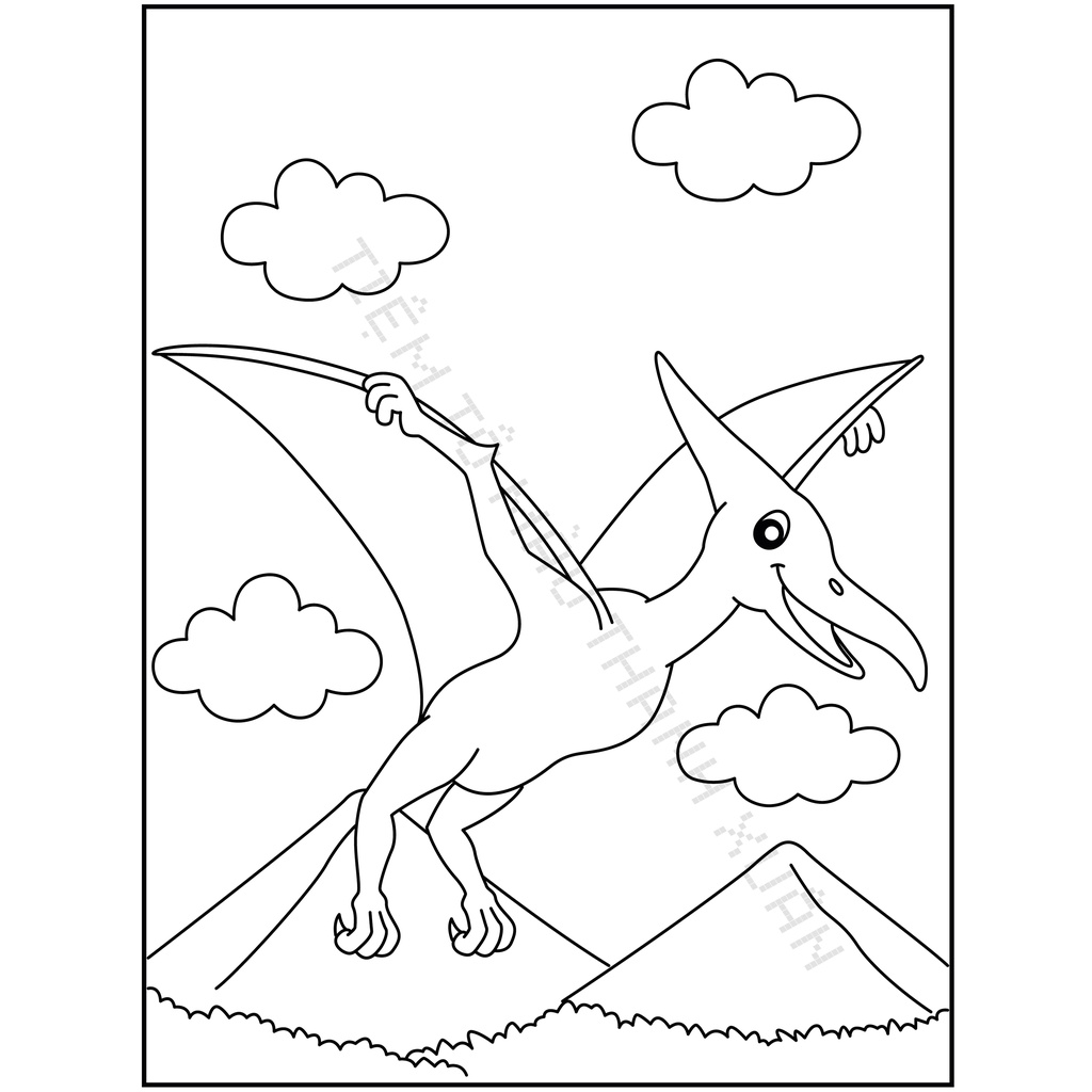 Set 30 Tờ Tranh Tô Màu Khủng Long Dễ Thương Cho Bé Tô Màu Sáp, Màu Chì - Tiệm Tô Màu Thanh Xuân